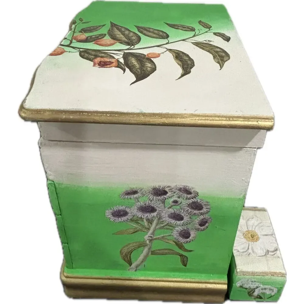 Upcycled Solid Wood Chest Jewelry Box with Bonus Trinket Box